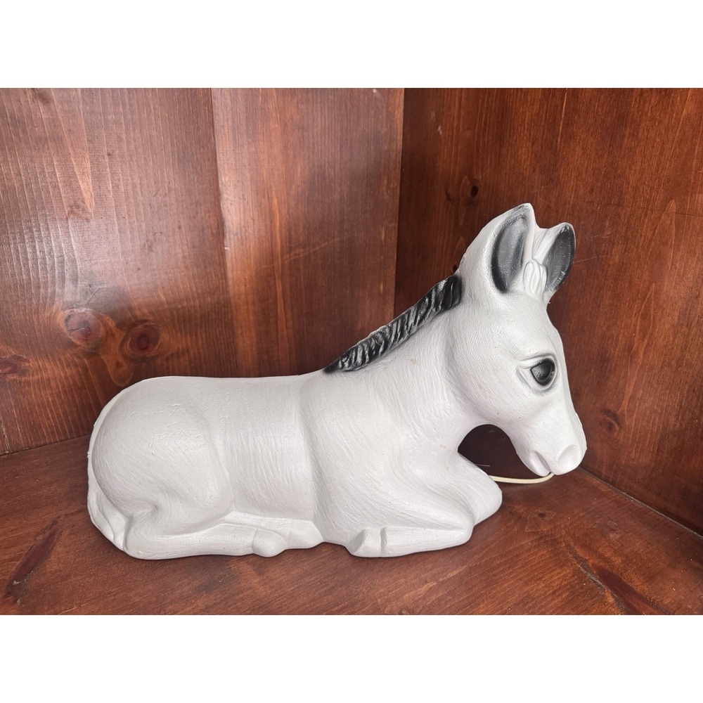 Vintage Tested Donkey General Foam 19 in Blow Mold Christmas Nativity Animal VTG
